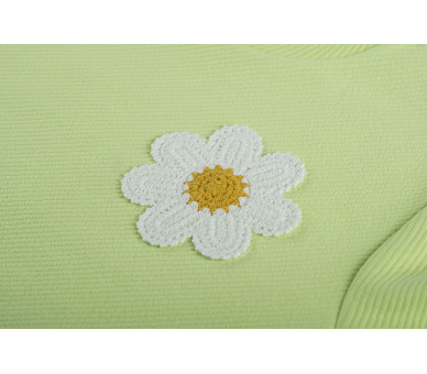 SOMEONE : sweater met gehaakte bloembadge