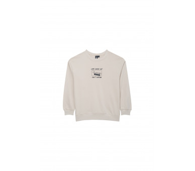 SOMEONE : sweater met rubberprint op de borst.