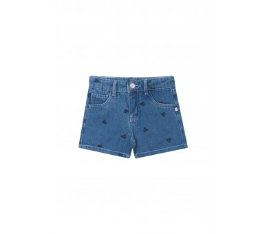 SOMEONE : Jeansshort met kersenborduurwerk
