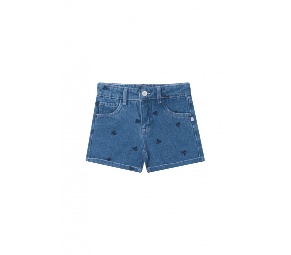 SOMEONE : Jeansshort met kersenborduurwerk