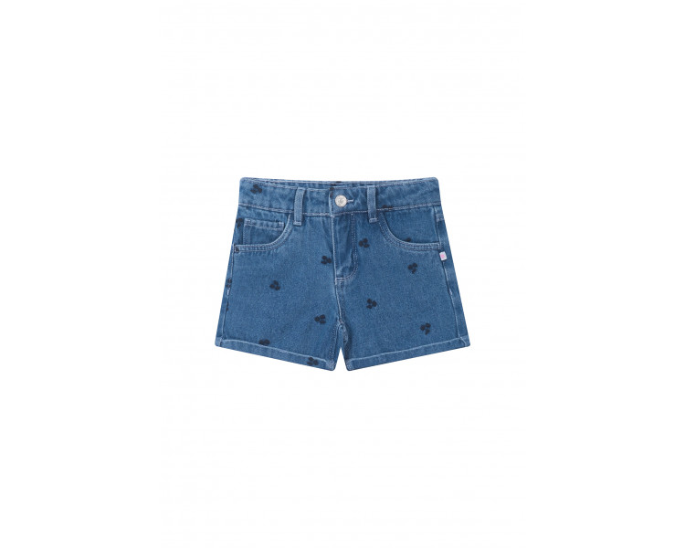 SOMEONE : Jeansshort met kersenborduurwerk