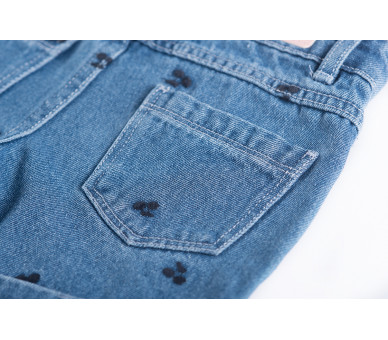 SOMEONE : Jeansshort met kersenborduurwerk