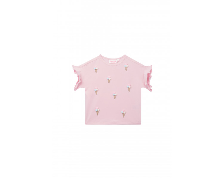 SOMEONE : T-shirt met ijsjesprint met pompons