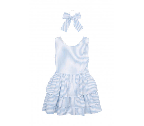 THE NEW : Dress White Swan Striped