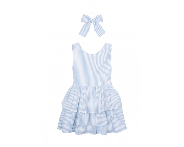 THE NEW : Dress White Swan Striped