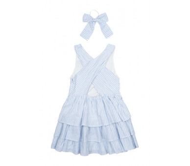 THE NEW : Dress White Swan Striped