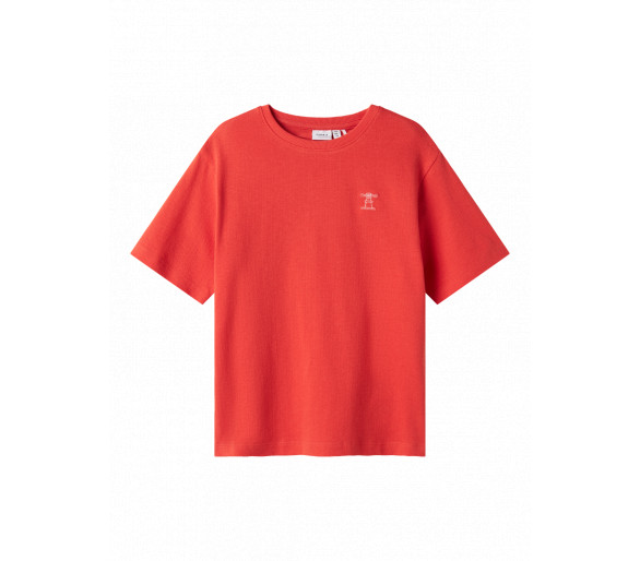NAME IT : T-shirt uni avec petit logo