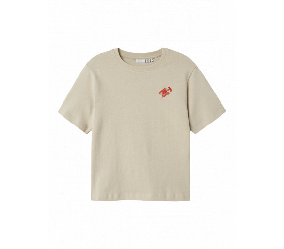 NAME IT : T-shirt uni avec petit logo