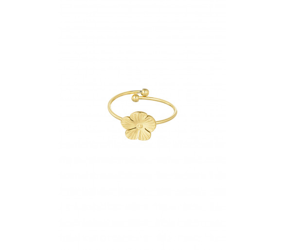 Ring met schattige bloem - Goud kleur