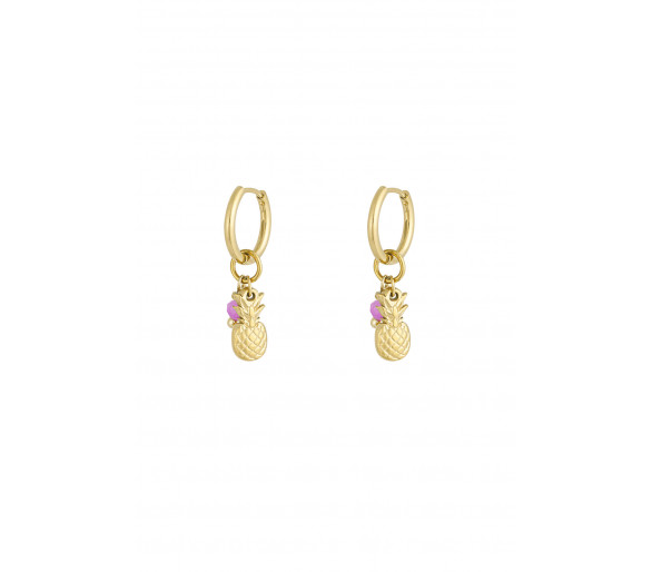 Oorbellen ananas aura - Goud kleur
