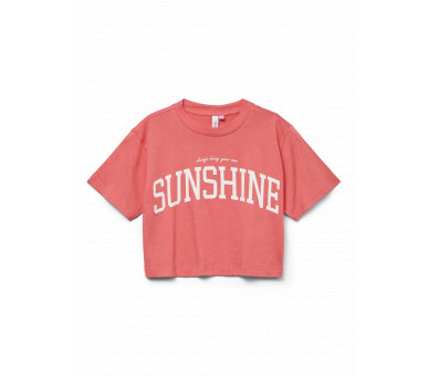 VERO MODA GIRLS : Cropped t-shirt in Medium Rose