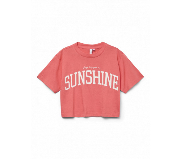 VERO MODA GIRLS : Cropped t-shirt in Medium Rose
