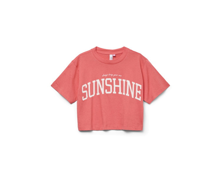 VERO MODA GIRLS : Cropped t-shirt in Medium Rose VERO MODA GIRLS : Cropped t-shirt in Medium Rose