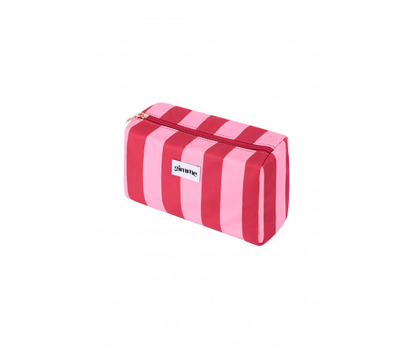 Toilettas grote streep - Roze rood