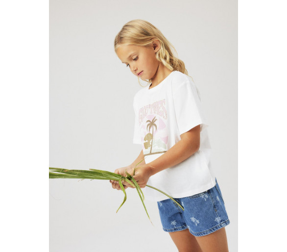 NAME IT : Leuk jeansshortje met palmboompjes