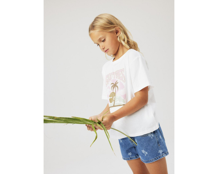 NAME IT : Leuk jeansshortje met palmboompjes