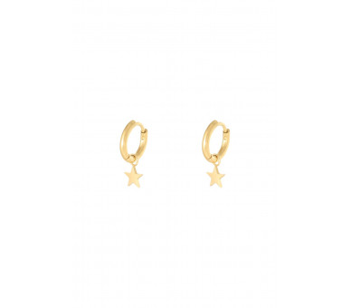 Oorbellen Star Gold Stainless Steel