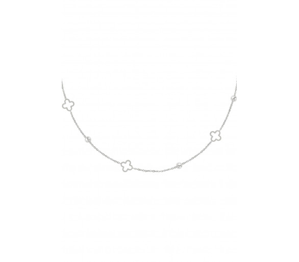 Ketting open klavers Goud kleur Stainless Steel