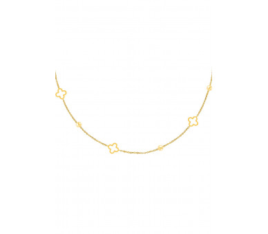 Ketting open klavers Goud kleur Stainless Steel