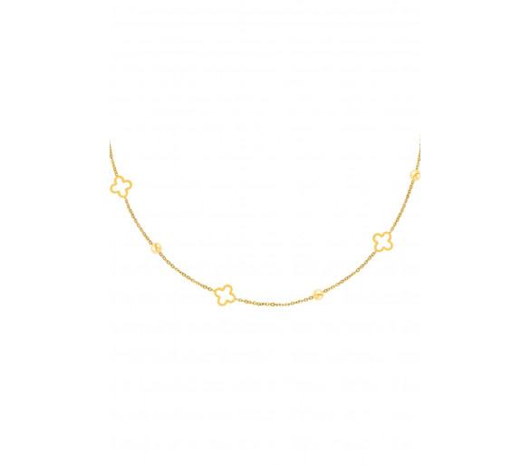Ketting open klavers Goud kleur Stainless Steel
