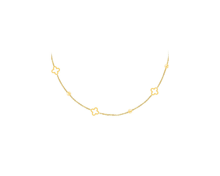 Ketting open klavers Goud kleur Stainless Steel