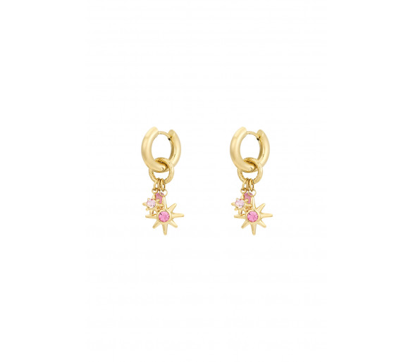 Oorbellen pink starlight Goud