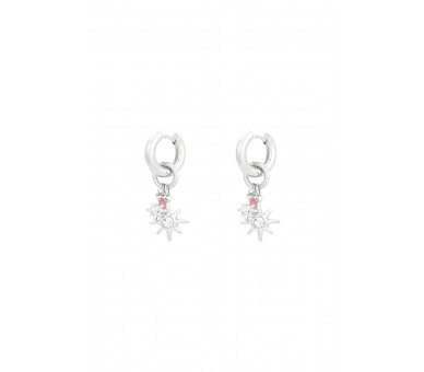 Oorbellen pink starlight Zilver