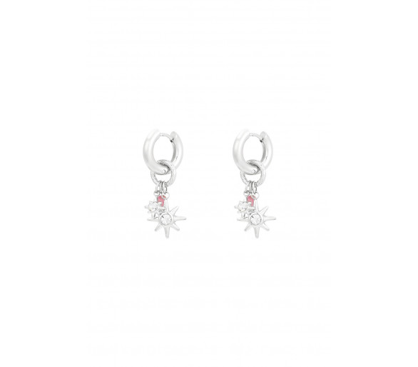Oorbellen pink starlight Zilver