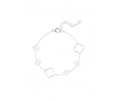 Armband klavertjes Zilver