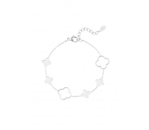 Armband klavertjes Zilver