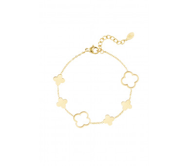 Armband klavertjes Goud
