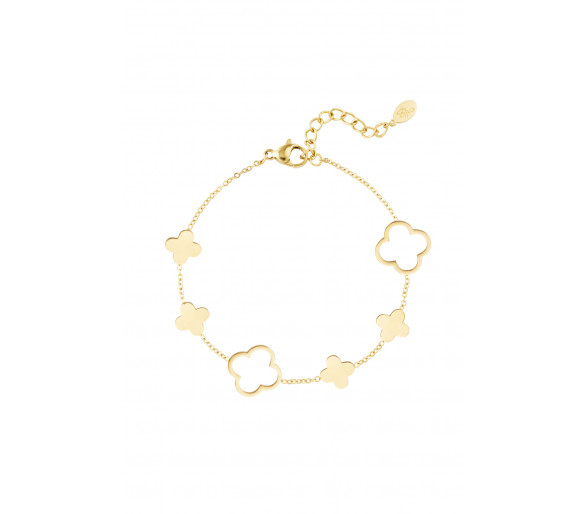 Armband klavertjes Goud