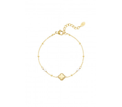 Clover bracelet with pearls Gold