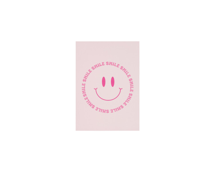 Smile smiley kaart - Roze