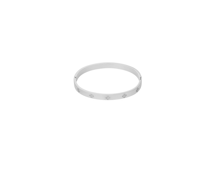 Zilveren armband met klavers en steentjes Zilveren armband met klavers en steentjes