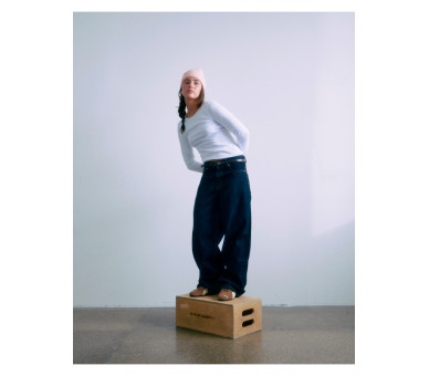 GRUNT : Lage taille wijde jeans