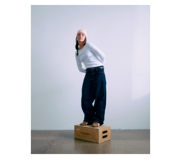 GRUNT : Lage taille wijde jeans