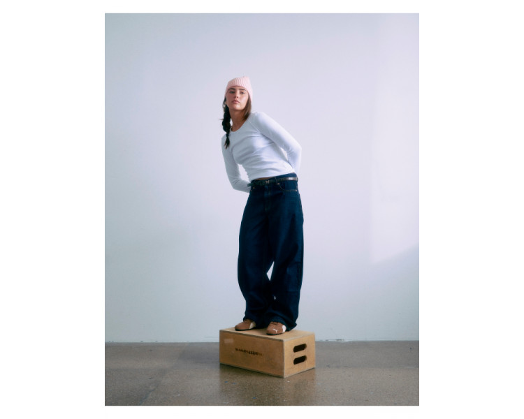 GRUNT : Lage taille wijde jeans