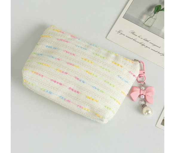 Colorful Striped Makeup Bag