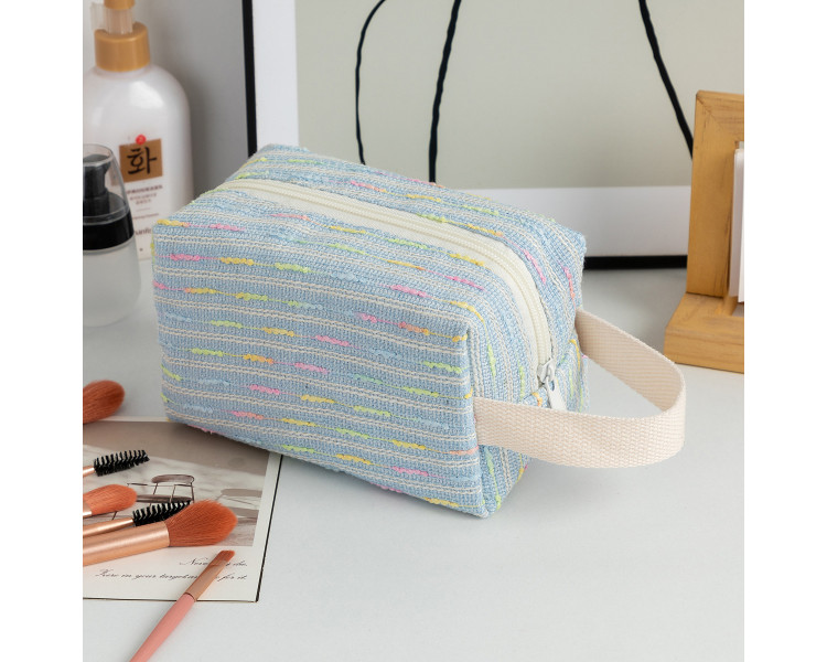 Blauwe gestreepte Makeup Bag Blauwe gestreepte Makeup Bag