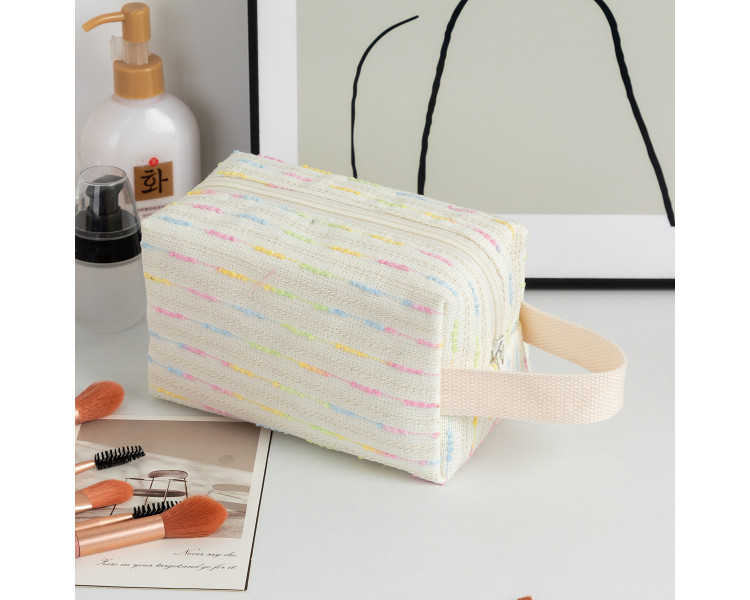 Wit gestreepte Makeup Bag Wit gestreepte Makeup Bag
