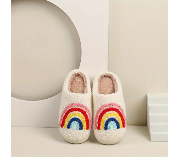 Smiley pantoffels : Sloefen met regenboog