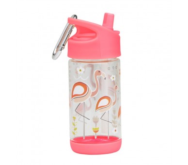 Flip & Sip clear Tritan drinkfles - Flamingo