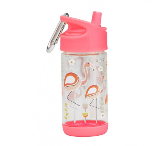 Flip & Sip clear Tritan drinkfles - Flamingo