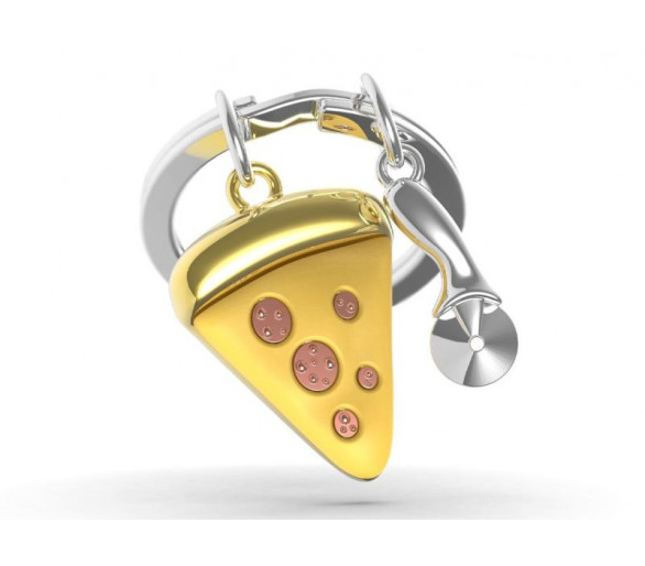 Metalmorphose sleutelhanger Pizza