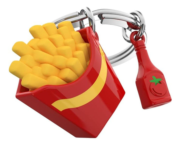 Metalmorphose sleutelhanger Frietjes met ketcup