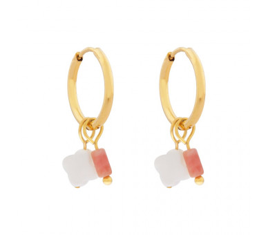EARRINGS DOUBLE RING AND STUD X - GOLD