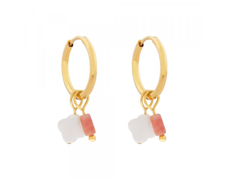 EARRINGS DOUBLE RING AND STUD X - GOLD EARRINGS DOUBLE RING AND STUD X - GOLD