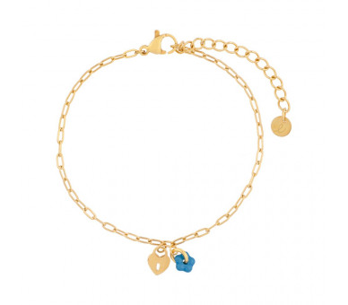 Armband minimalistisch flower lock blauw