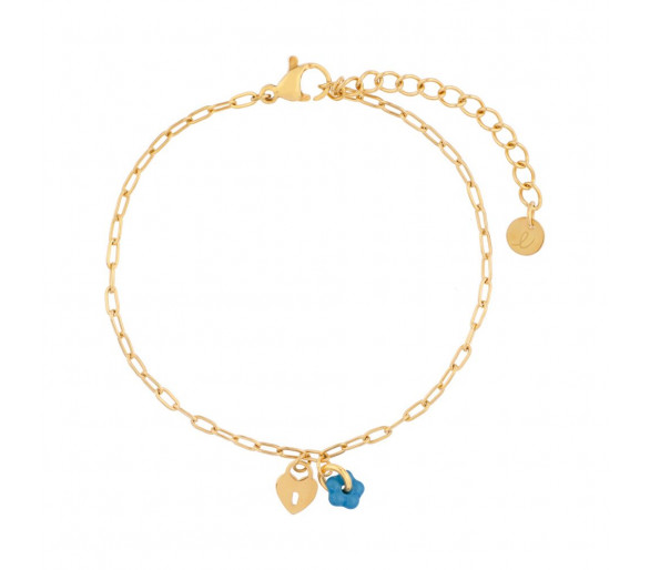 Armband minimalistisch flower lock blauw